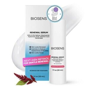 BIOSENS RETINOL FACIAL SERUM Renewal Serum Vitamin E Niacinamide Ceramides 1oz